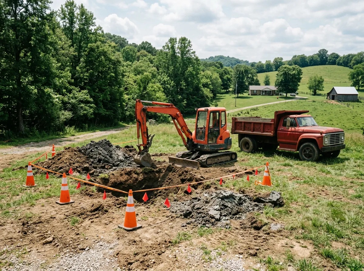 Illustrative service image showing site layout and residential excavation planning in Kentucky
