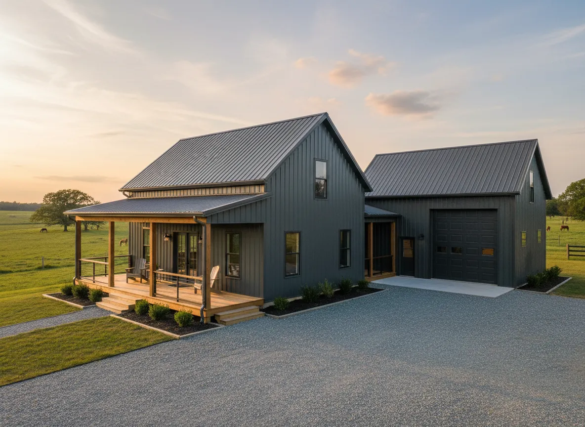 Modern barndominium home in rural Central Kentucky