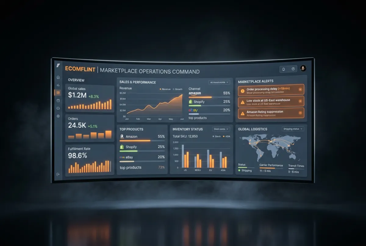 EcomFlint Marketplace Operations Command Dashboard