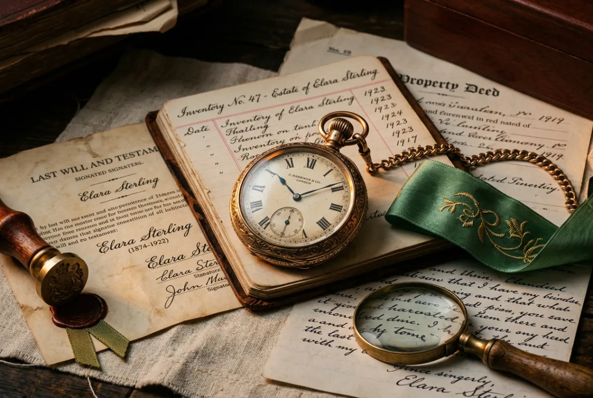 Antique timepiece and documented estate valuables indexed for sale