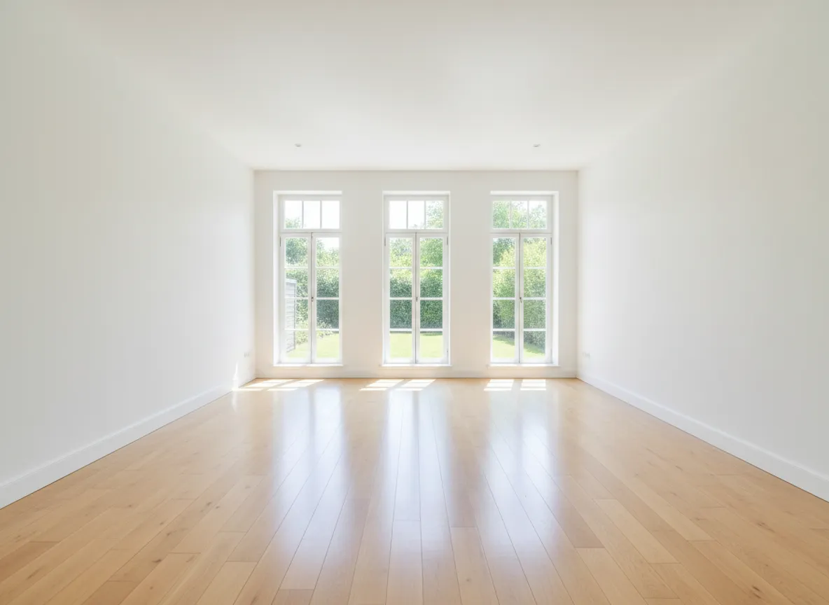 Empty freshly cleaned living space ready for move-in