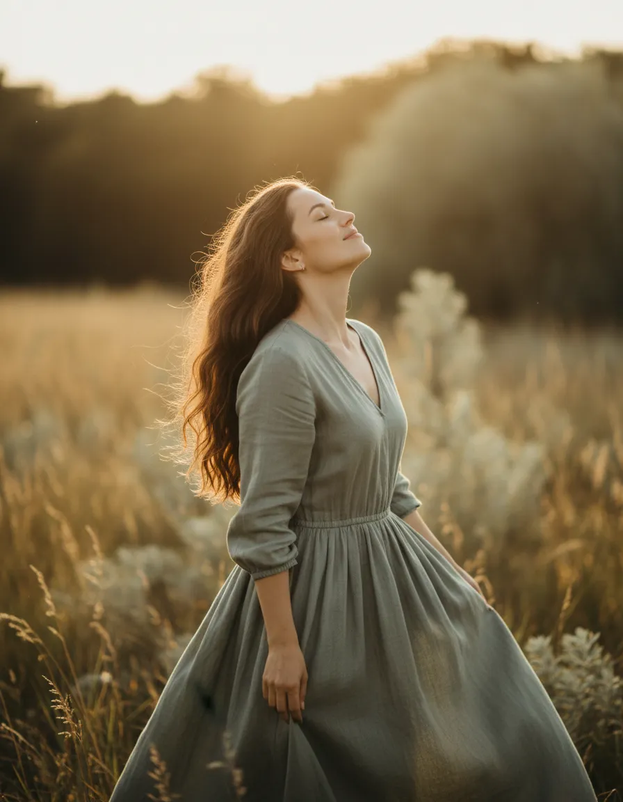 Woman in reflection or renewed joy representing Restoration