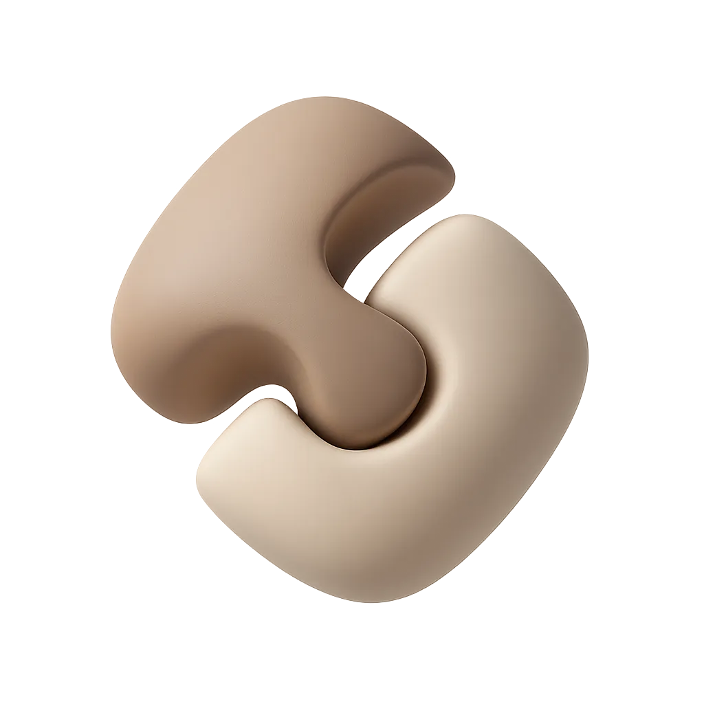 A minimalist, abstract 3D piece reflecting calm and serenity