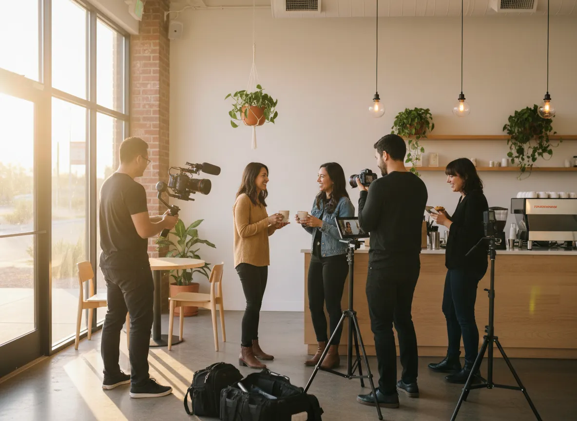 Photo and video content day behind the scenes in Phoenix business