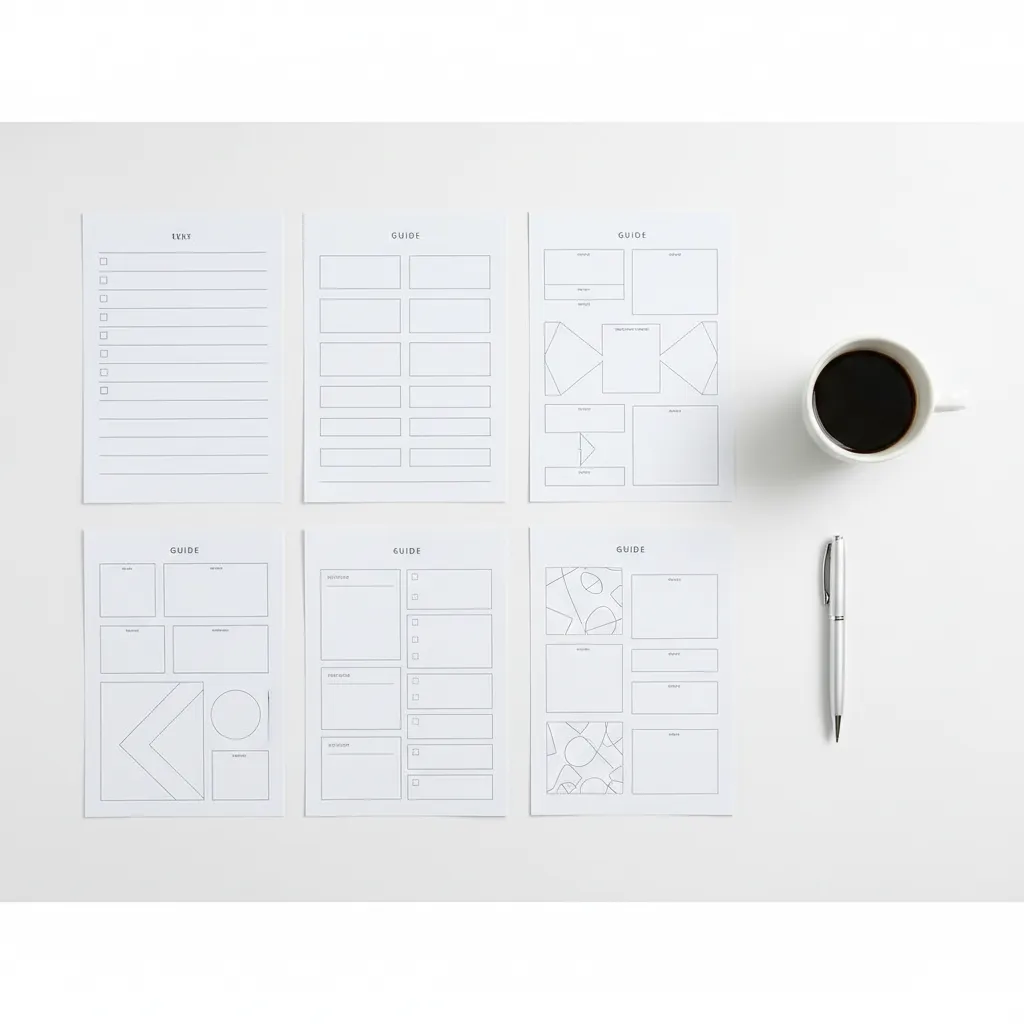 A set of printable templates and checklists representing downloadable course resources.