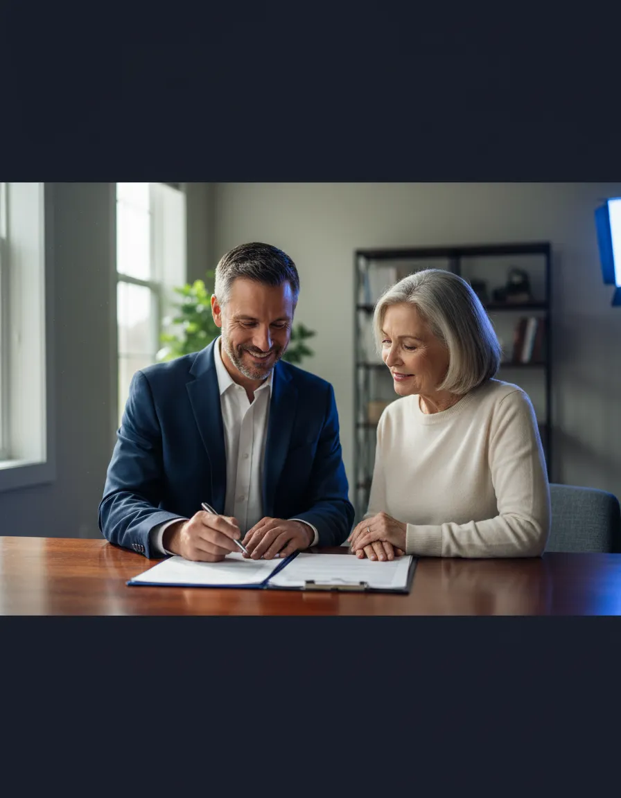 Professional verified public adjuster consulting with a client