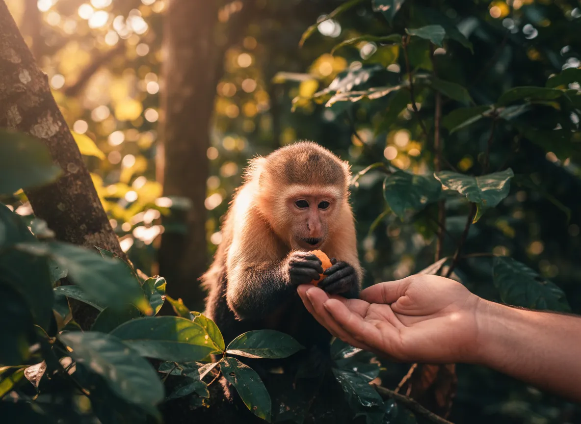 Monkey feeding experience