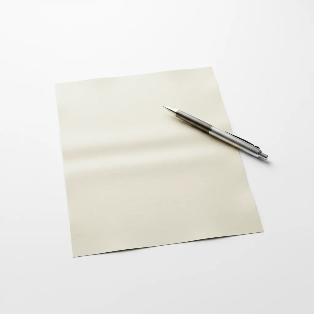 Single isolated document and pen object representing transaction admin