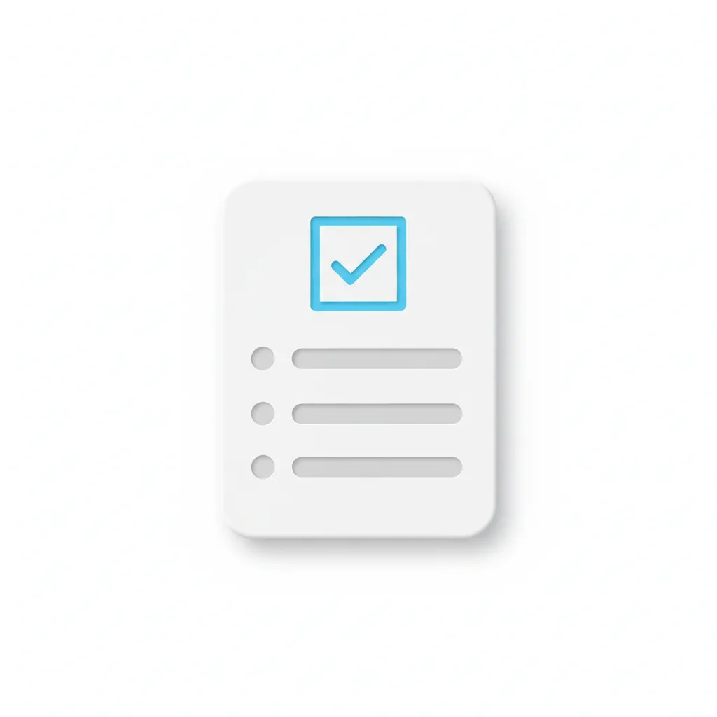 Isolated onboarding checklist object with a simple box icon