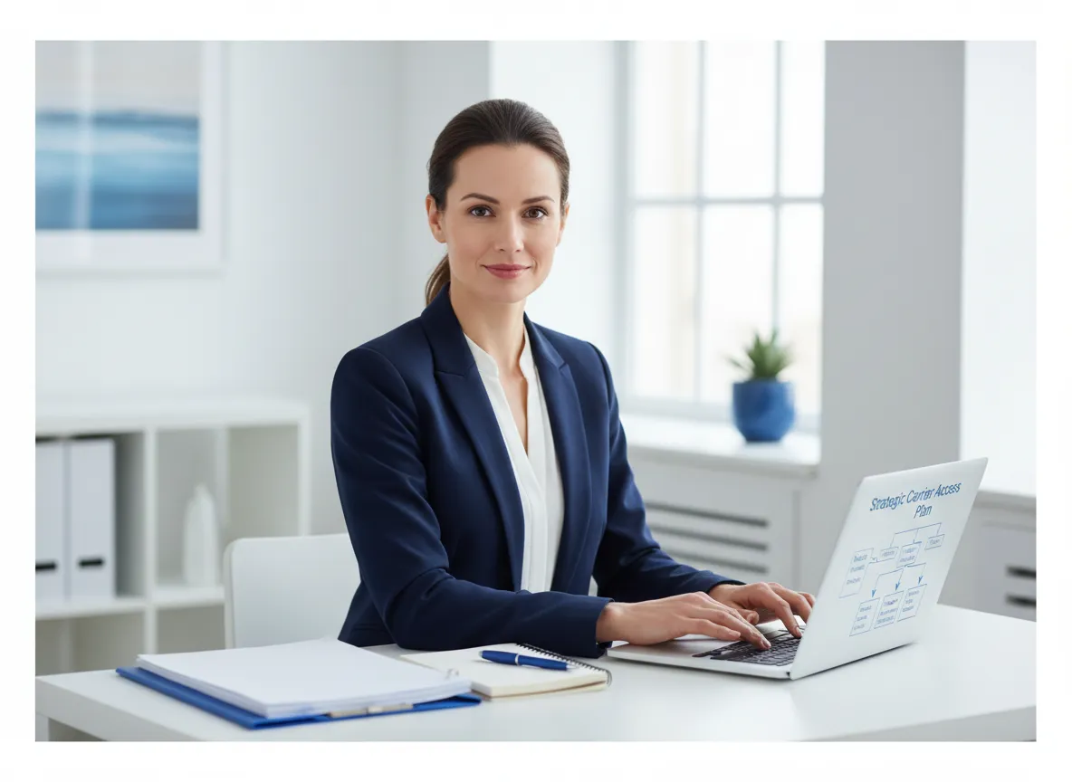 Independent insurance agent reviewing a clear carrier access plan