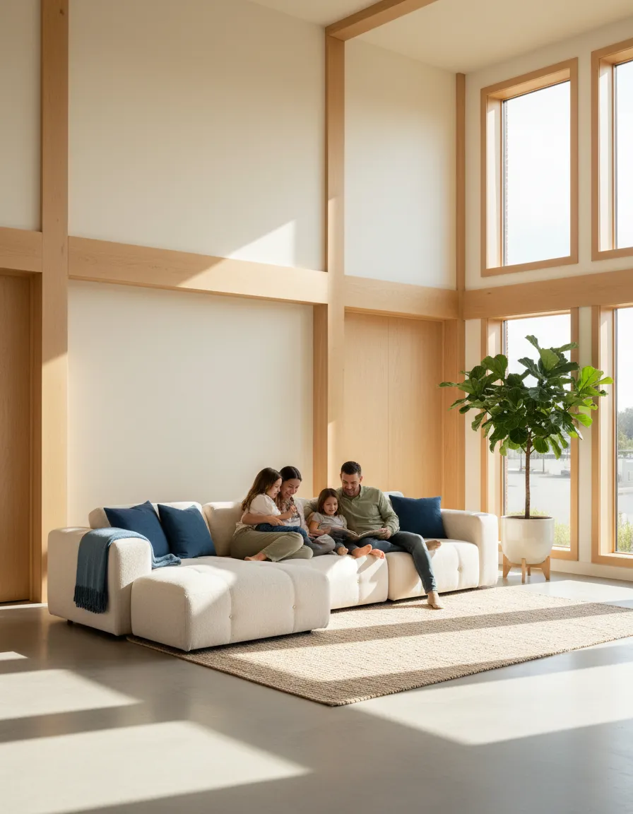 Sacramento family enjoying a comfortable modern home interior
