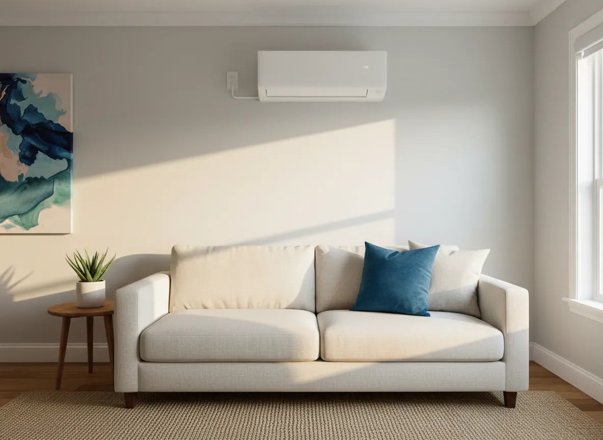 Before and after clean ductless installation