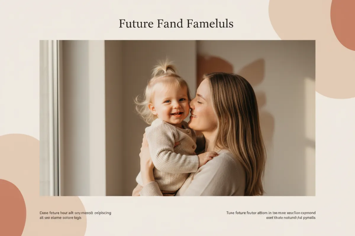 Photorealistic photo of a white mother and child