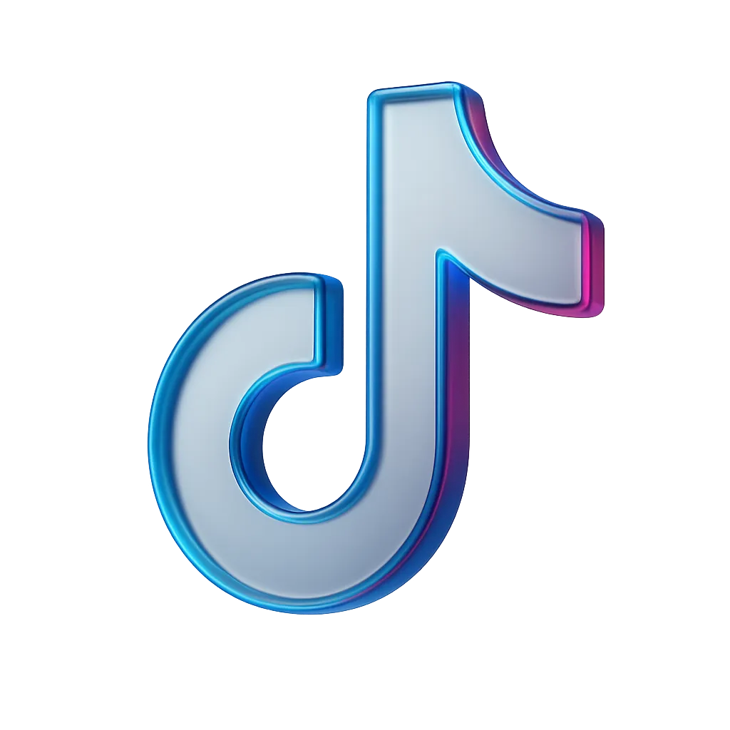 3D Cyan Music Icon for TikTok Virality