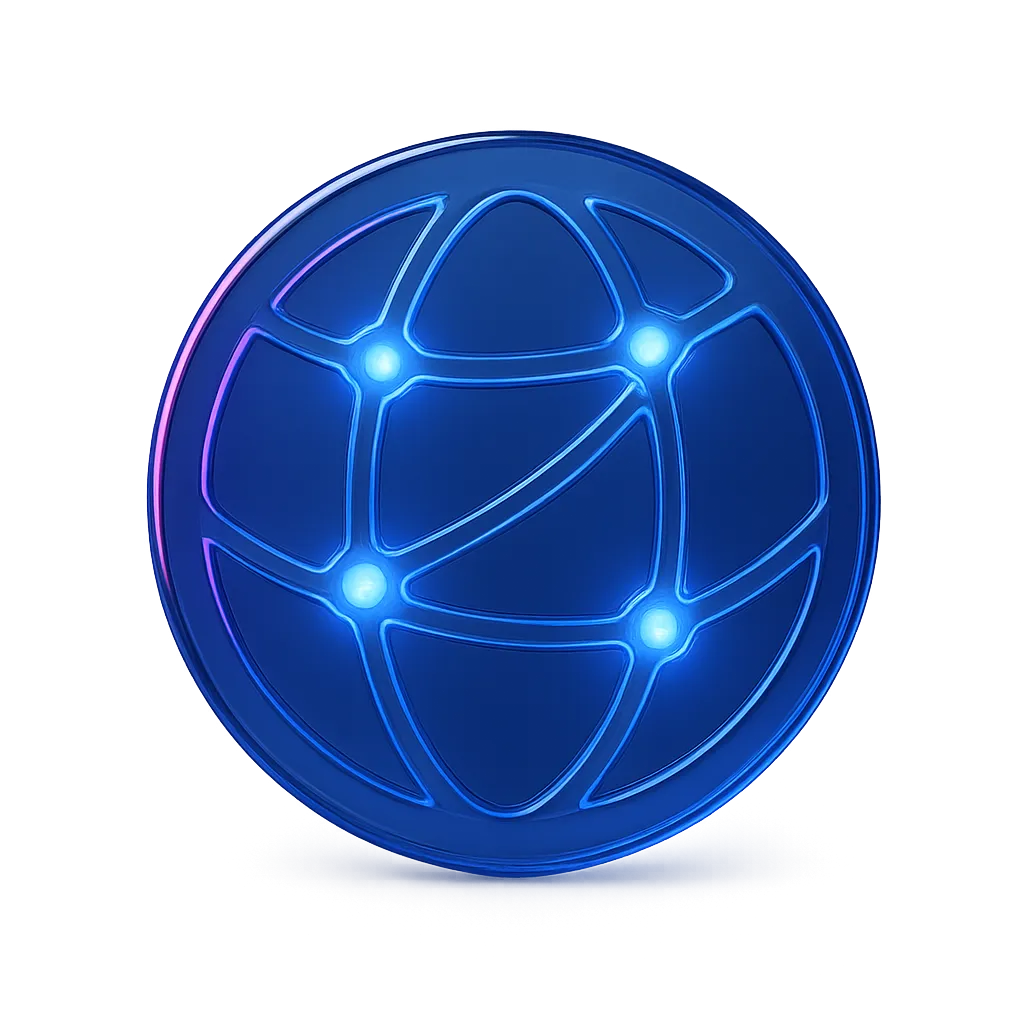 3D Blue Network Icon for Facebook Marketing