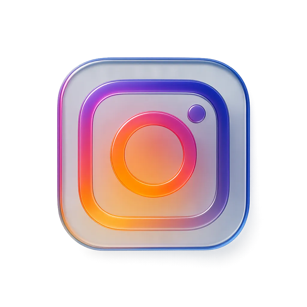 3D Gradient Camera Icon for Instagram Engagement
