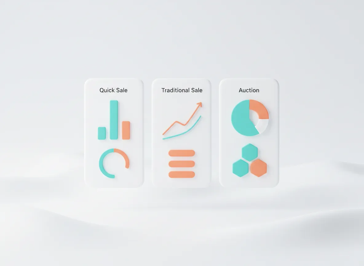 Clean dashboard comparison of property sale options