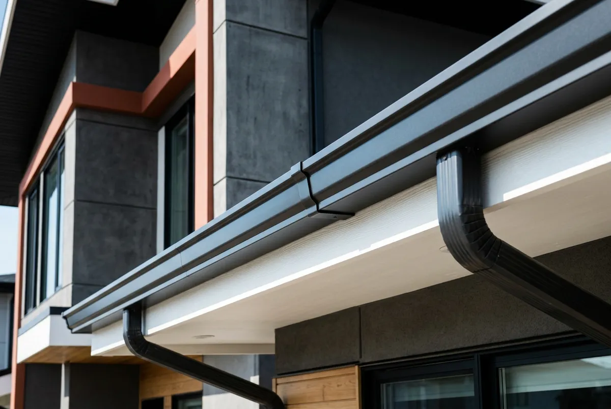 Seamless heavy-gauge gutter system with oversized commercial downspout