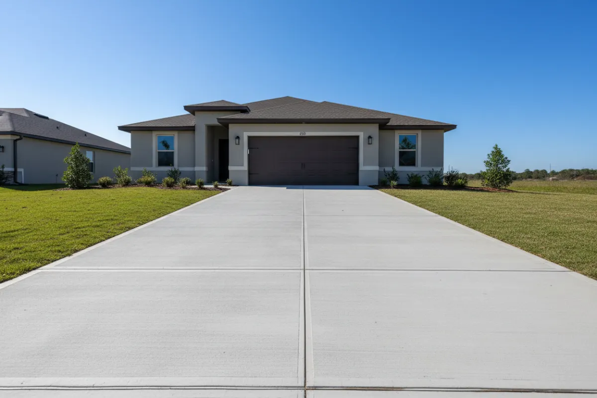 New concrete driveway installation for Jacksonville home