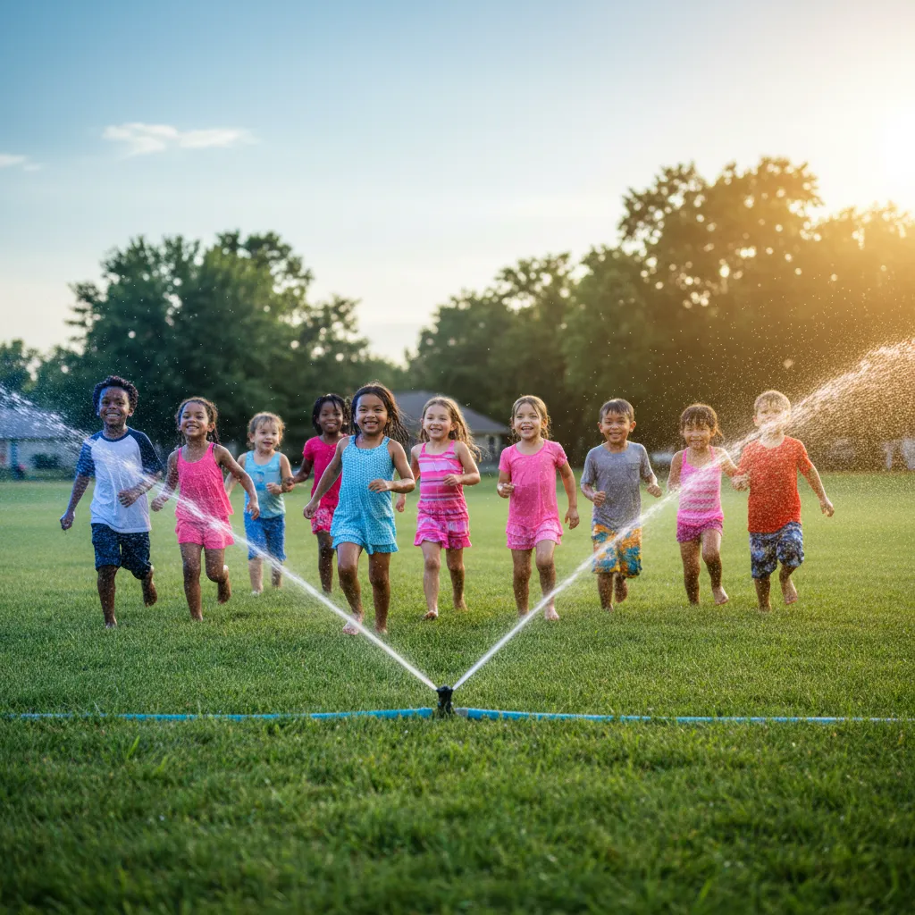Children playing outdoors during summer camp