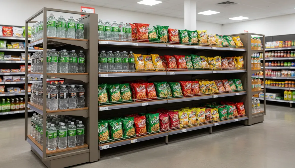 Exhibidor de Byformat instalado en punto de venta real