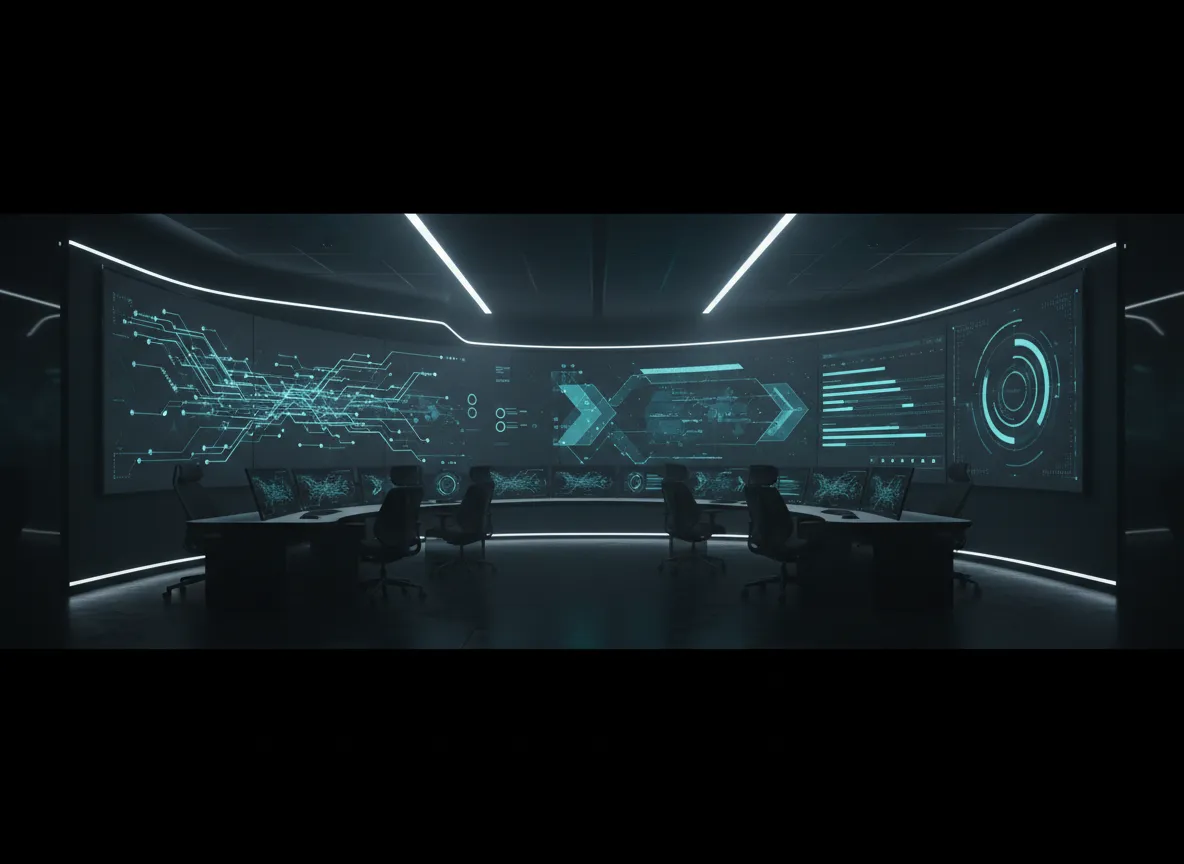 Security operations command center with dashboards and alerts