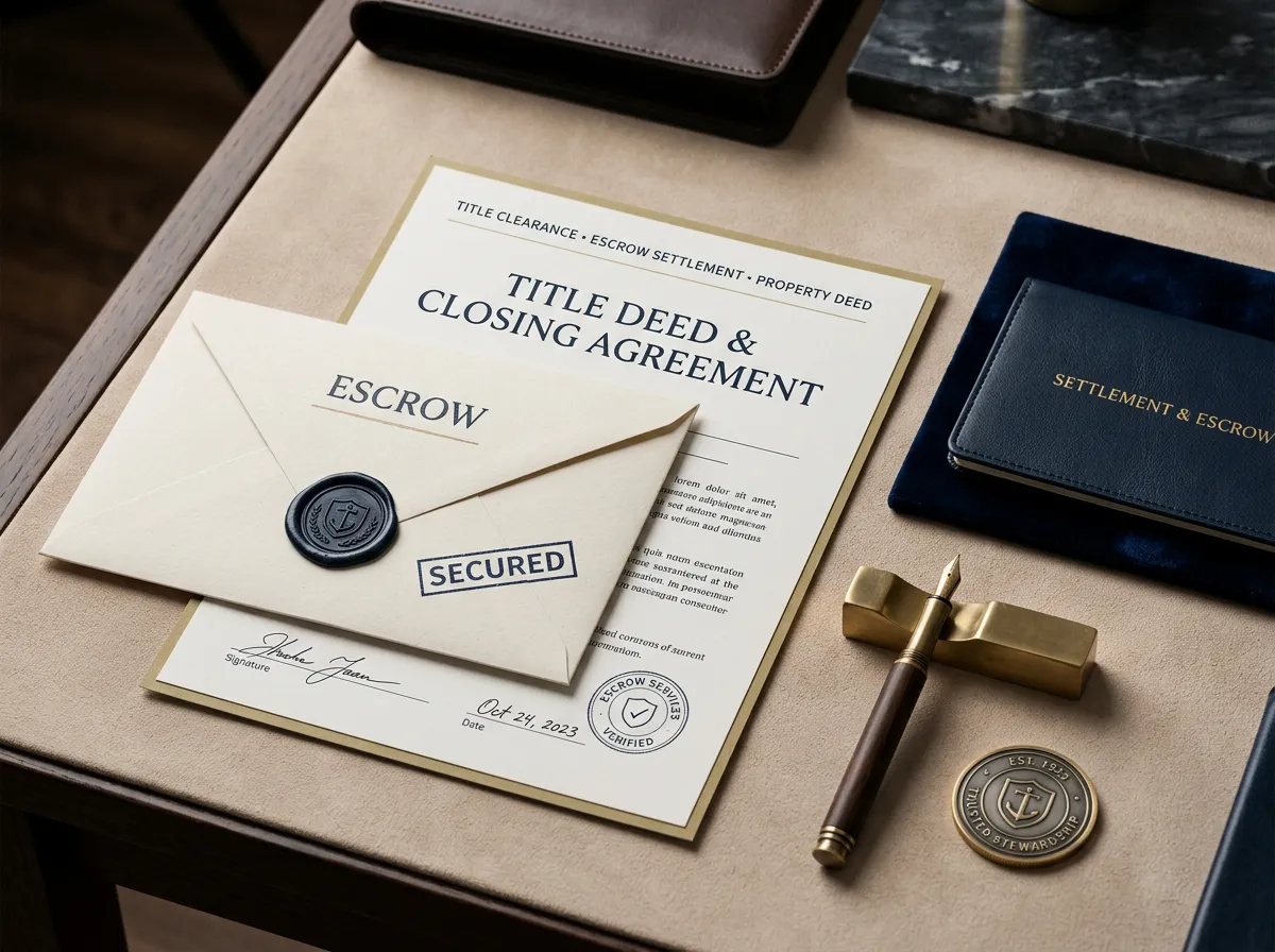 Secure title company escrow paperwork and certified settlement records