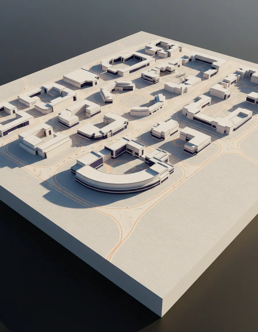 Architectural masterplan render of Birtley Community Collective