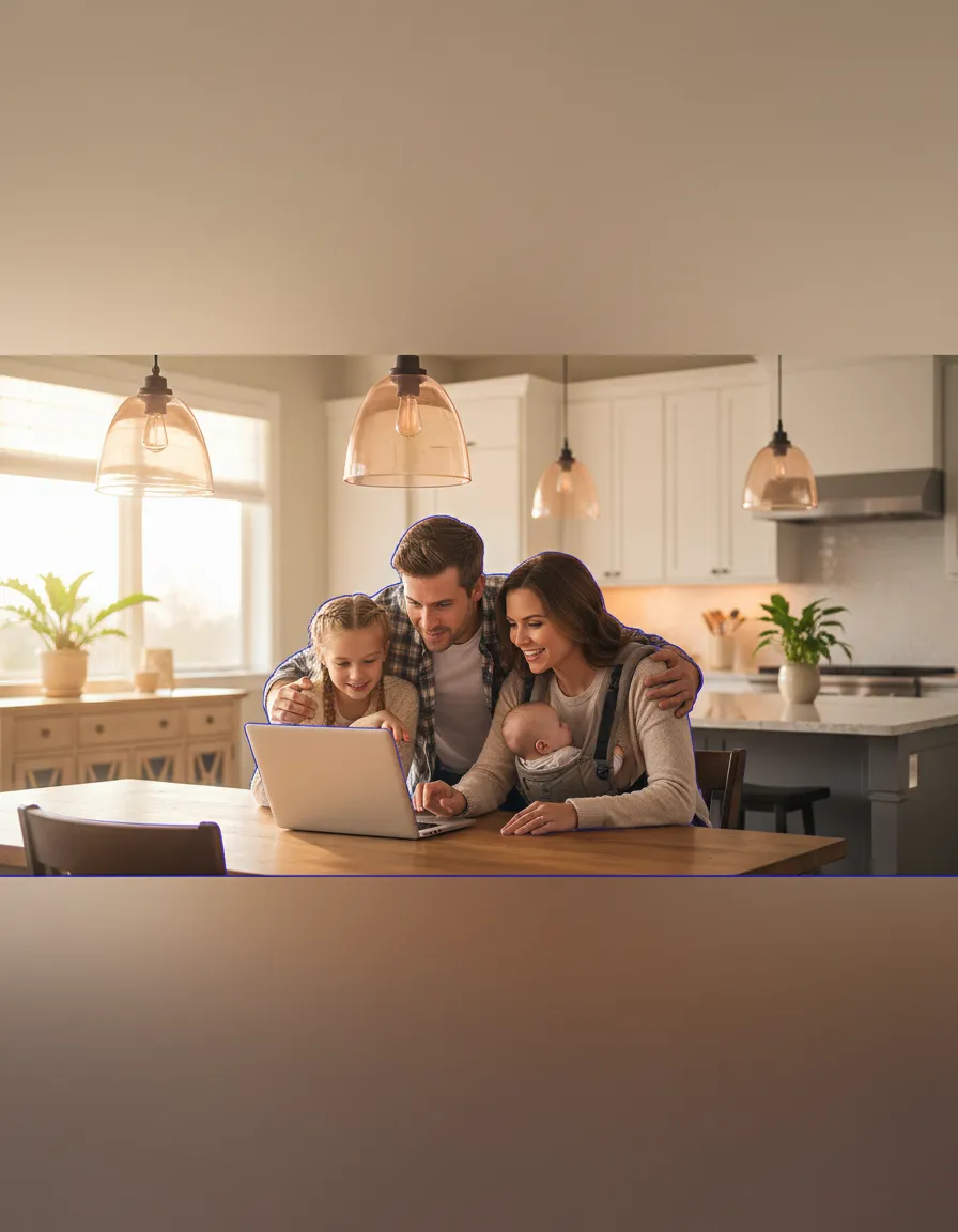 Family reviewing ACA health insurance plans together