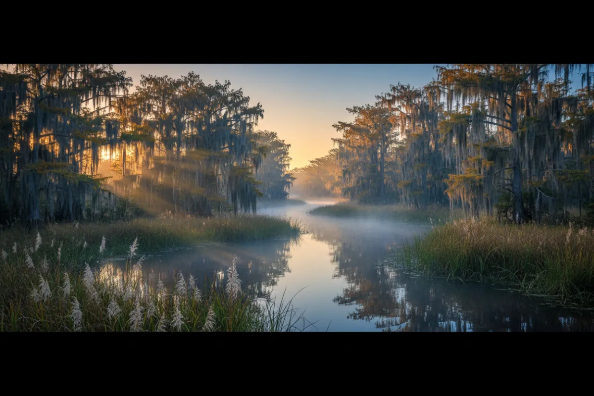 Beautiful natural landscape in Louisiana and Mississippi