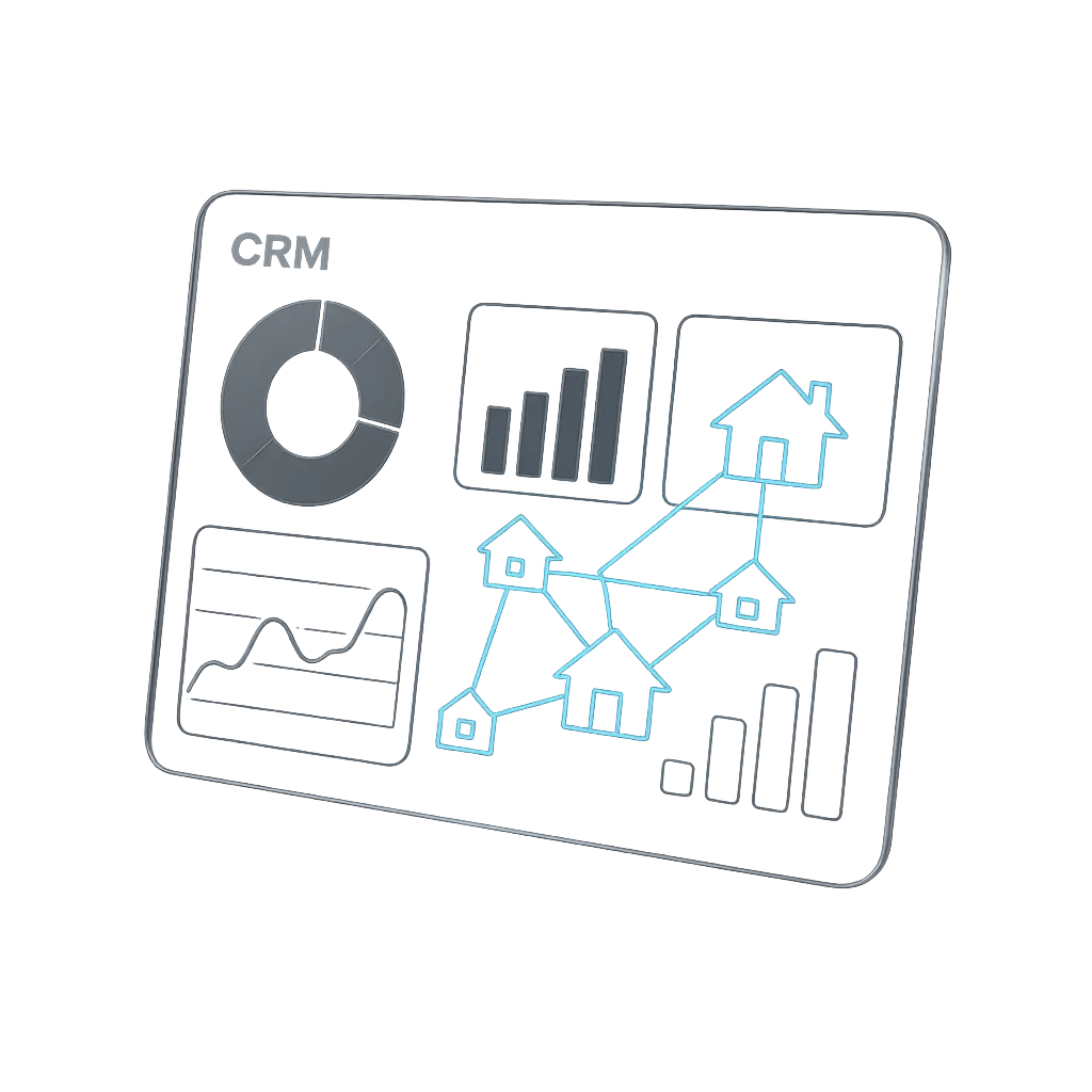 Floating Multi-Layered Real Estate AI Command Center Dashboard