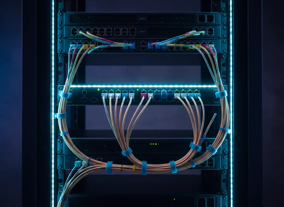 Server rack structured cabling infrastructure matching current standards