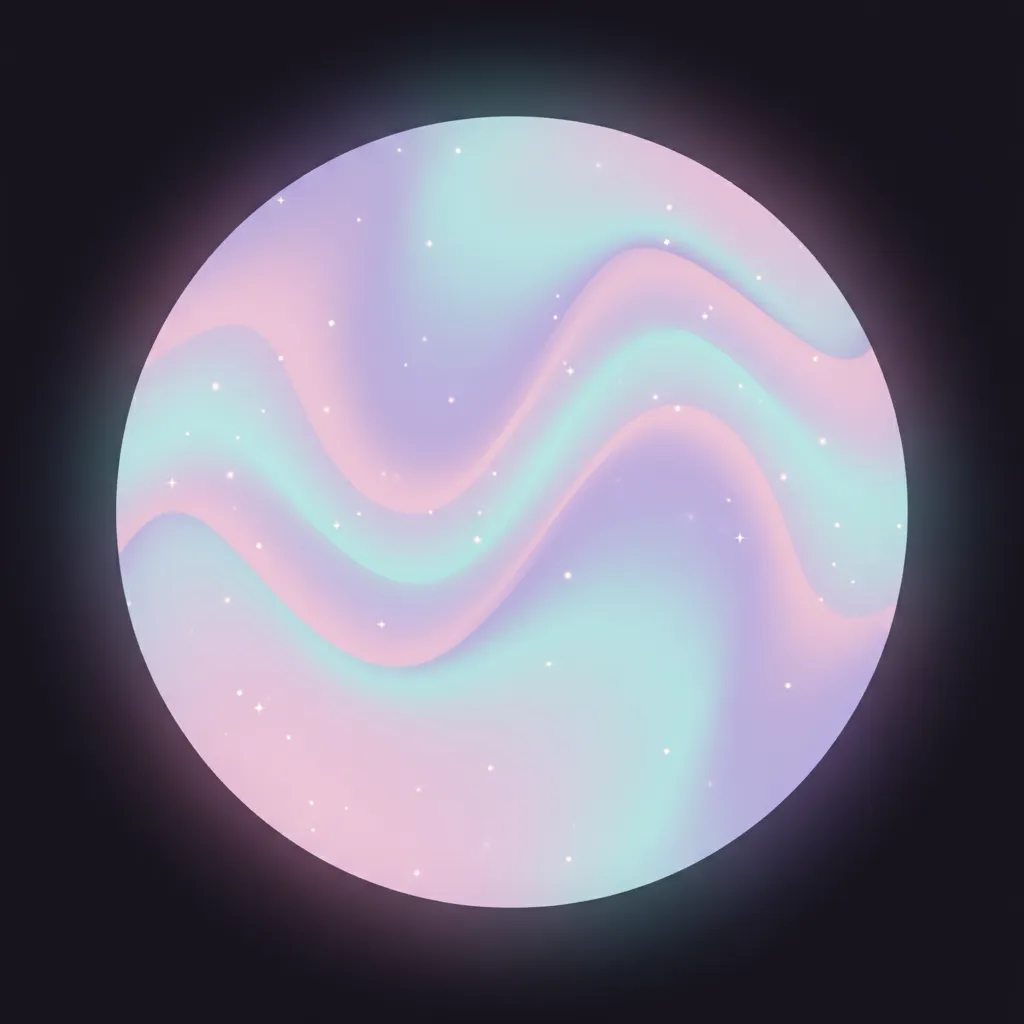 Soft feminine abstract illustration in lavender, blush, and aqua tones