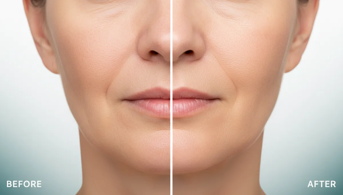 Before and after laser skin rejuvenation example
