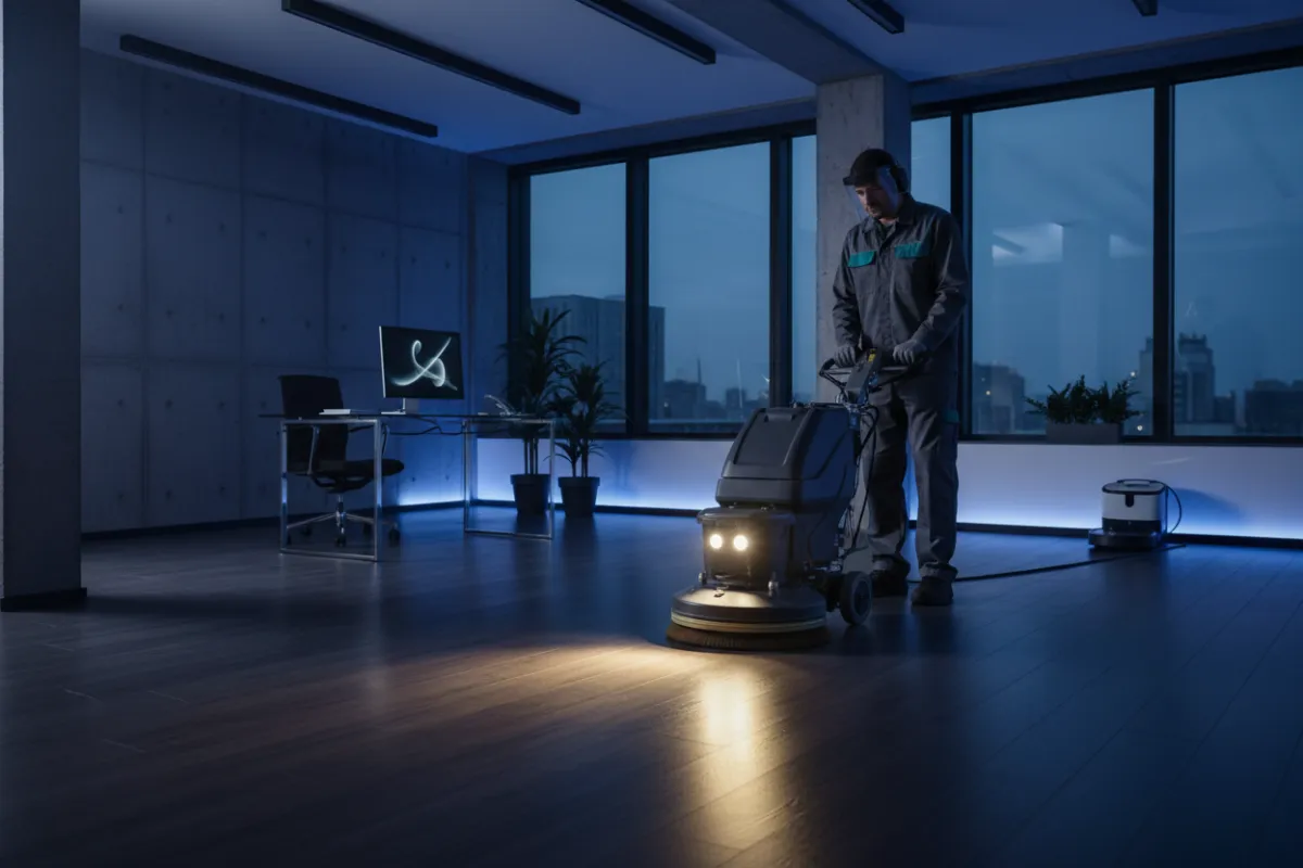 Professional cleaning workflow in action