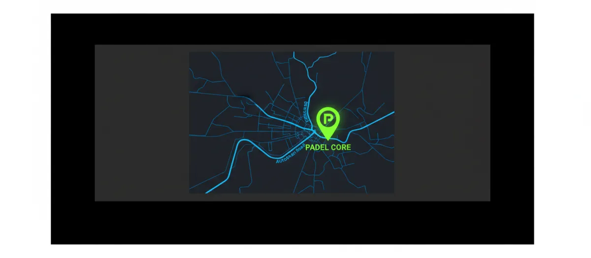 Map showing the location of Padel Core on Autobhan Road, Hyderabad
