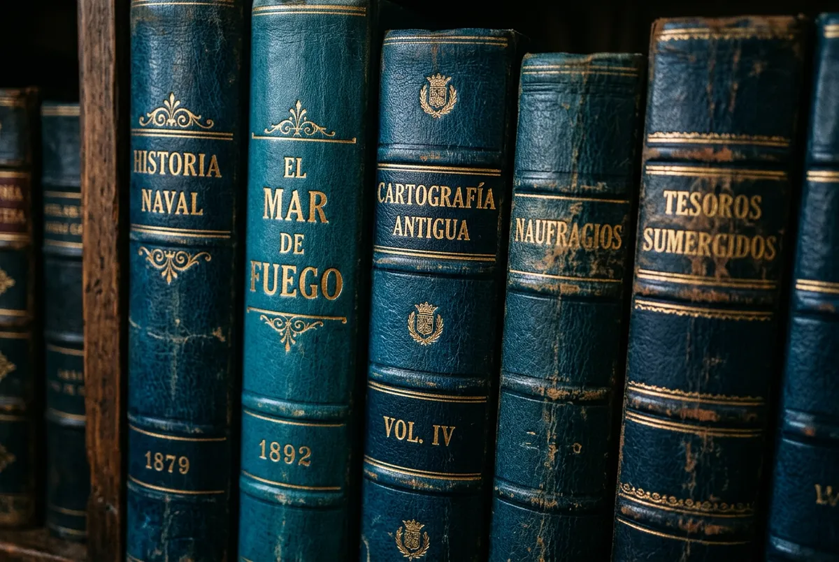 Diccionario antiguo abierto con anotaciones y lupa de bronce