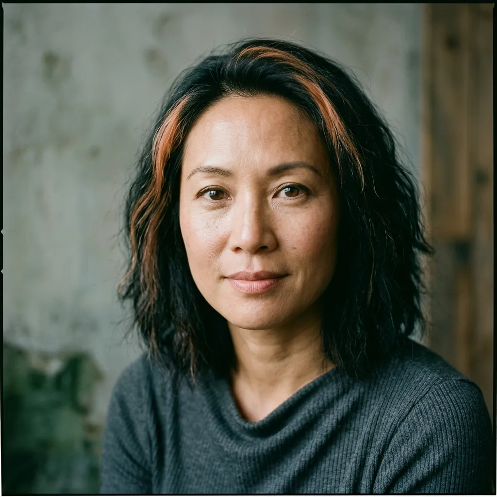 Maya Lin-Davies, 46, radiant and centered