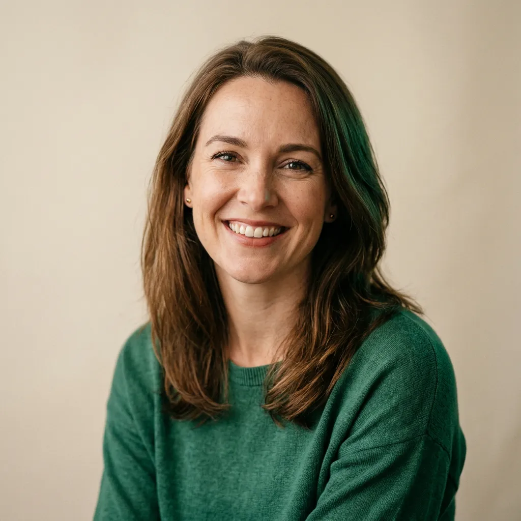 Claire Vance, 38, looking serene and energized