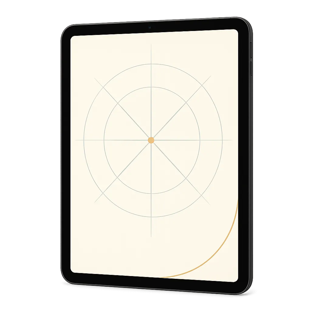 A minimalist, architectural representation of the interactive Load Compass tool