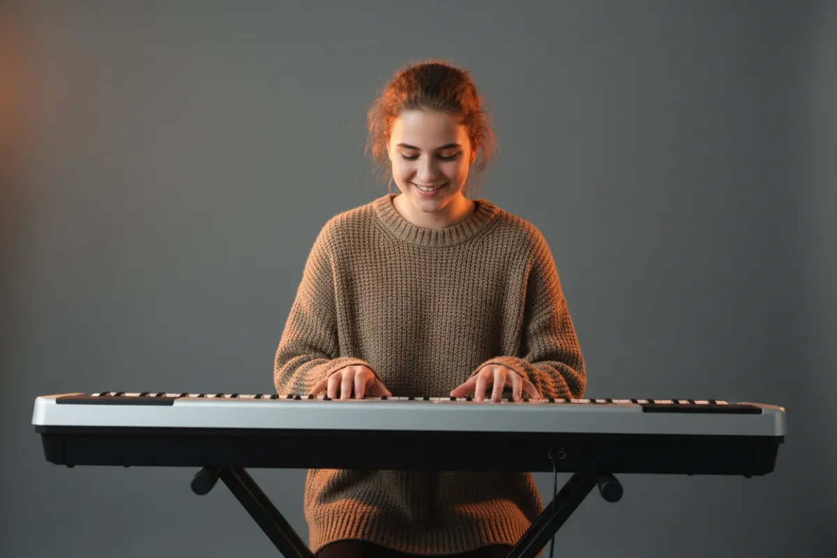 Student playing keyboard