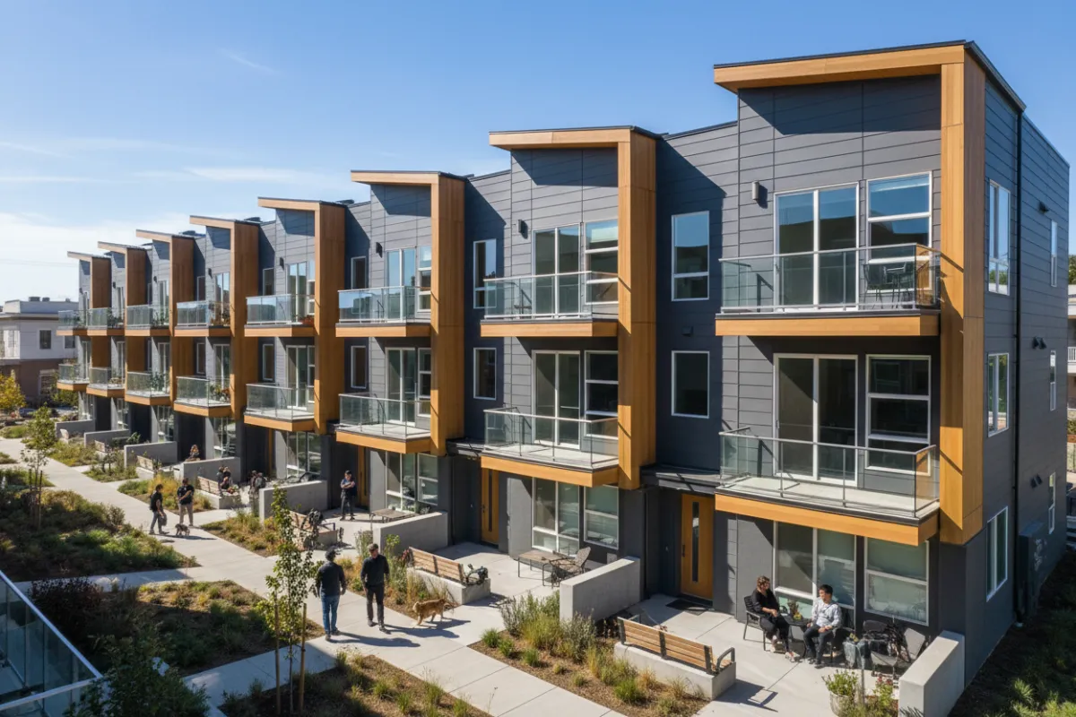 Modern townhouse cluster with community feel