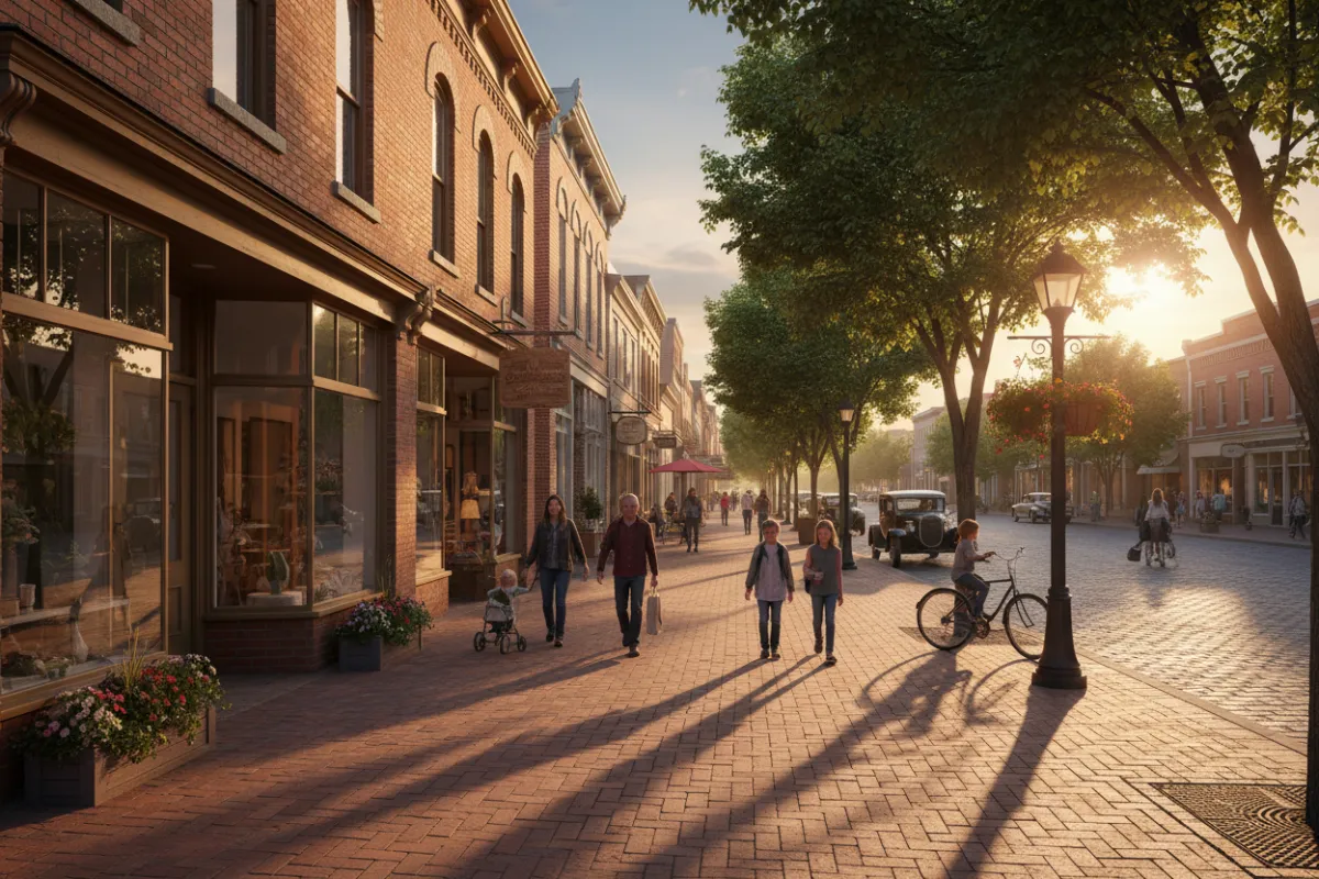 Lacombe historic small-town main street