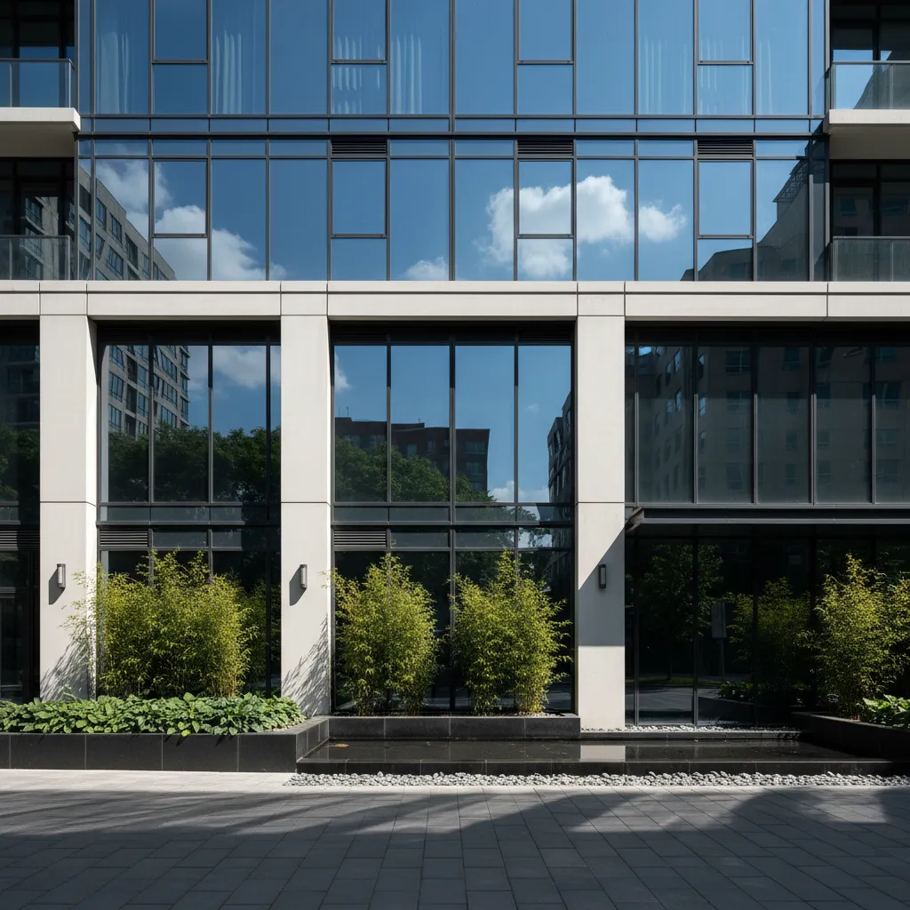 Modern condo building recently sold