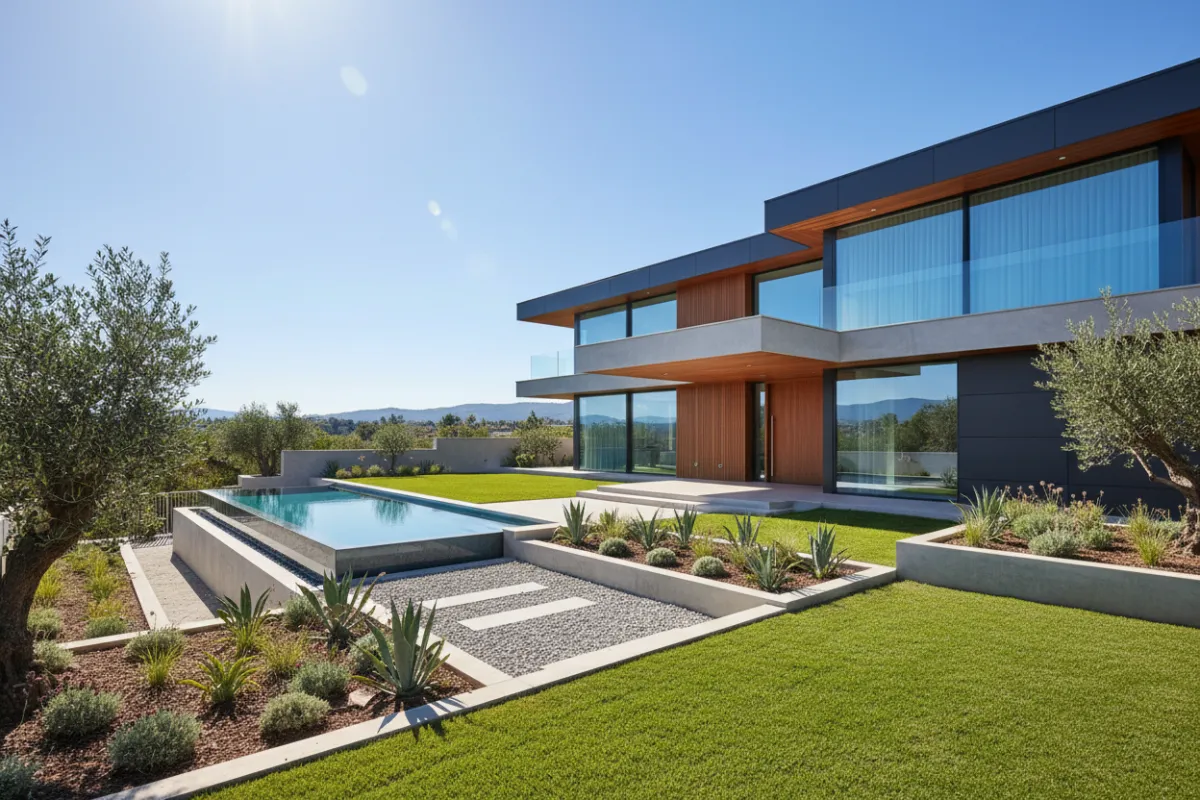 Contemporary family home with modern finishes and landscaped garden