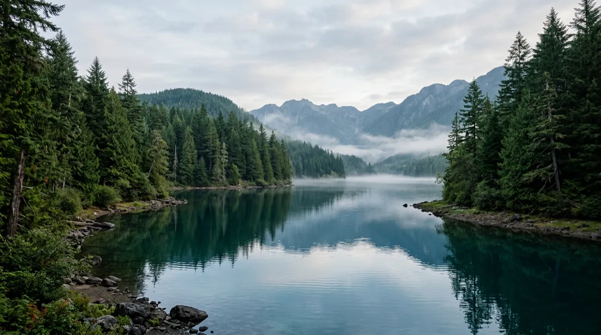 Premium nature scene with green and blue tones