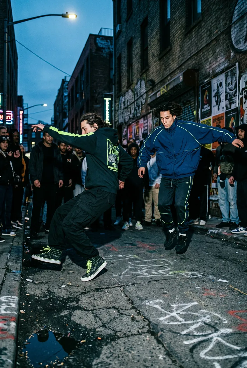 Street cypher audio performance footage