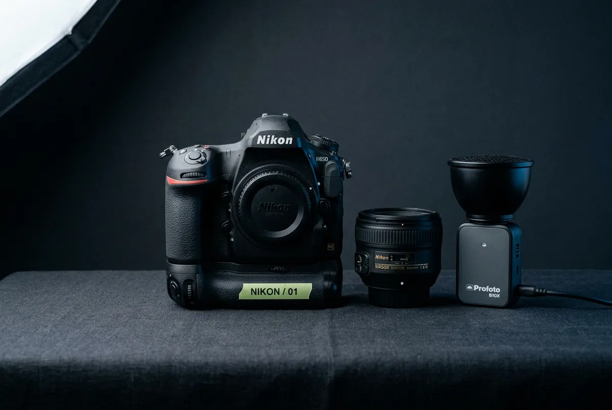 Photography & Creative Services - high-end studio camera and minimalist editorial lighting