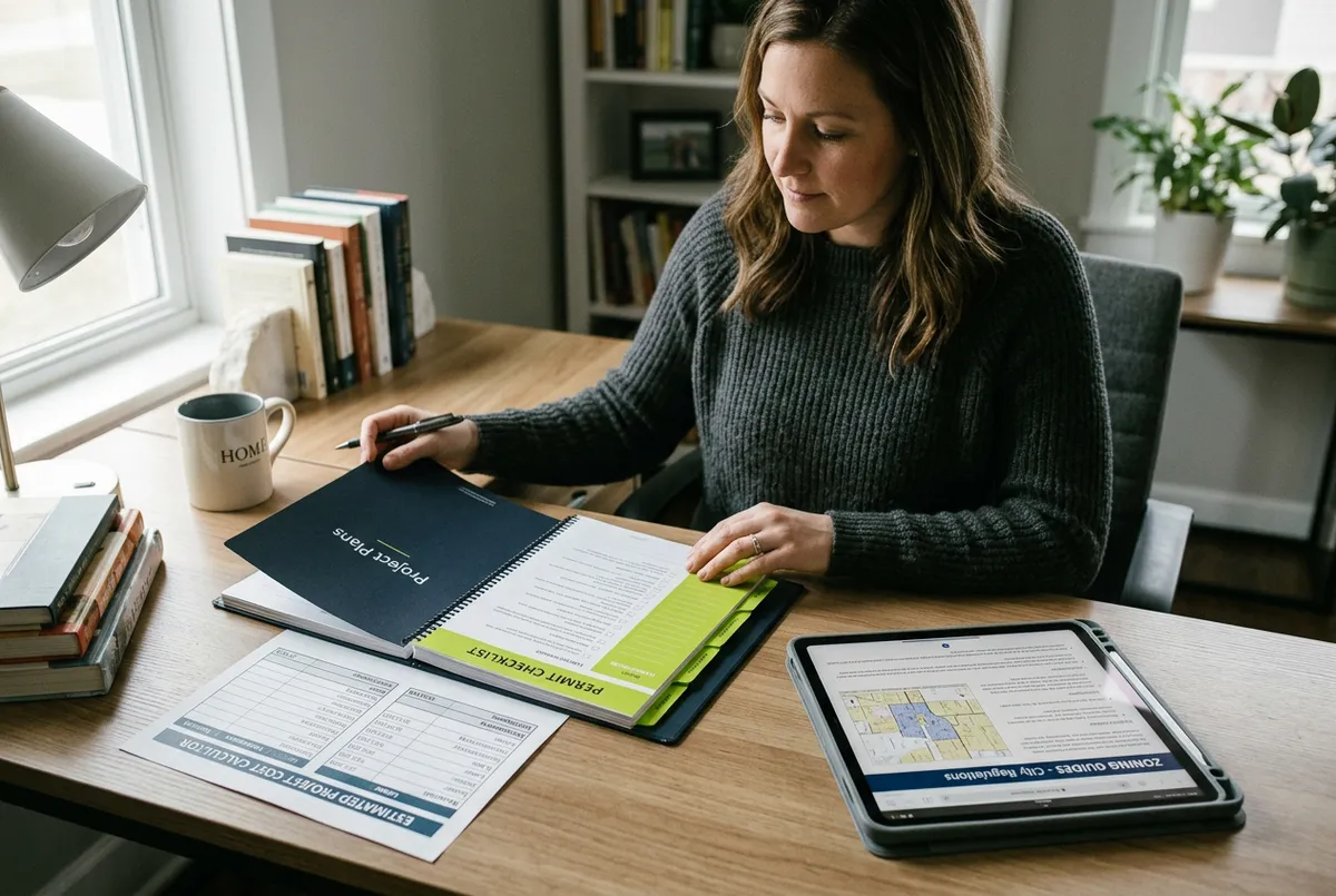 ADU homeowner zoning guides, permit checklists, and cost calculators