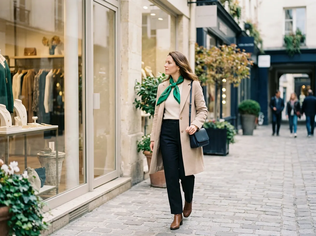 Stylish shopper enjoying boutique lifestyle storefronts and retail curation
